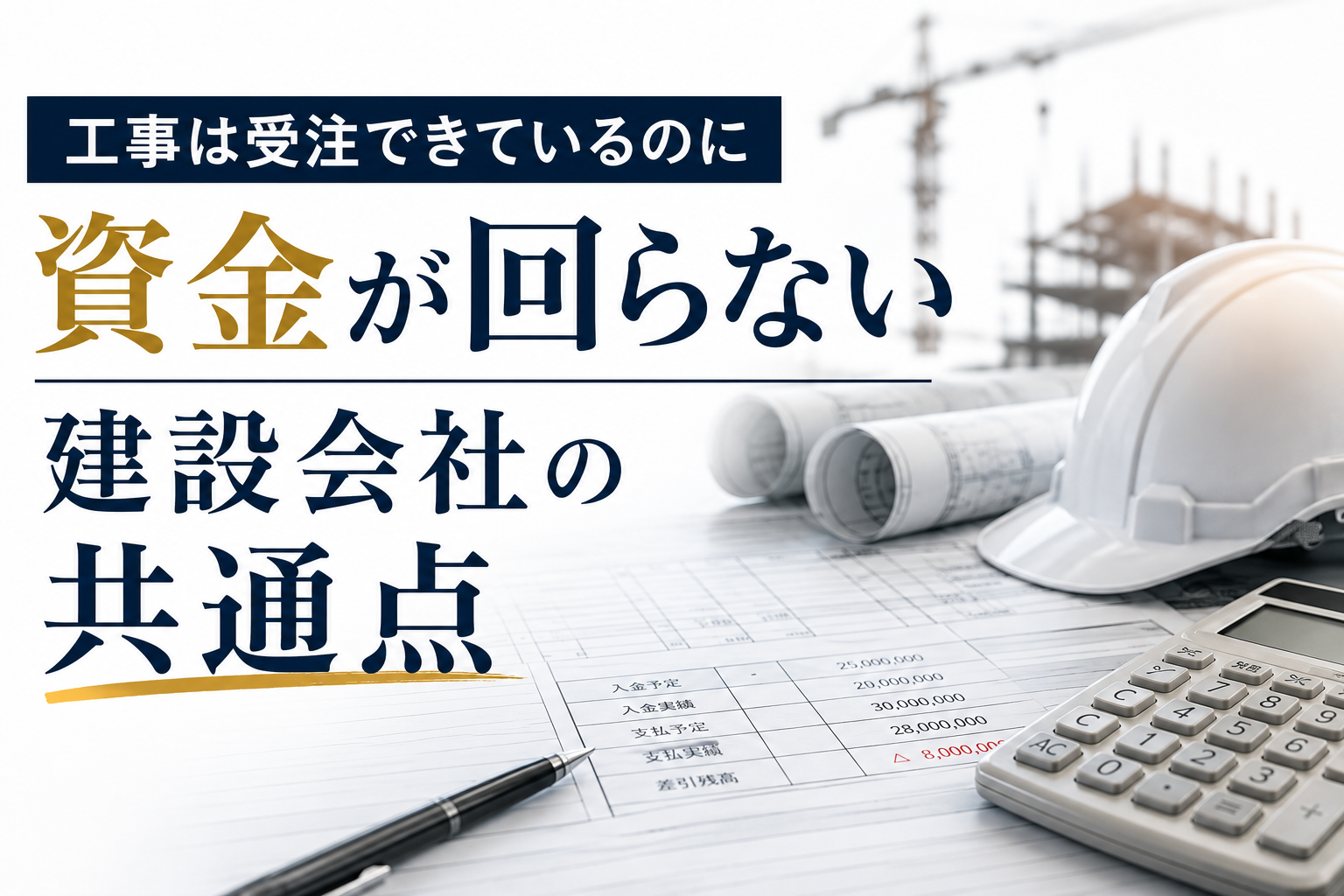 工事は受注できているのに資金が回らない建設会社の共通点